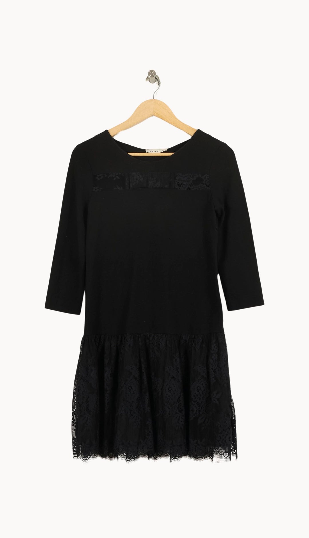 Robe Dentelle Noire - Taille S/36 de la marque Sandro | PARAD71308 - Vendu par Paradigme - Image 2