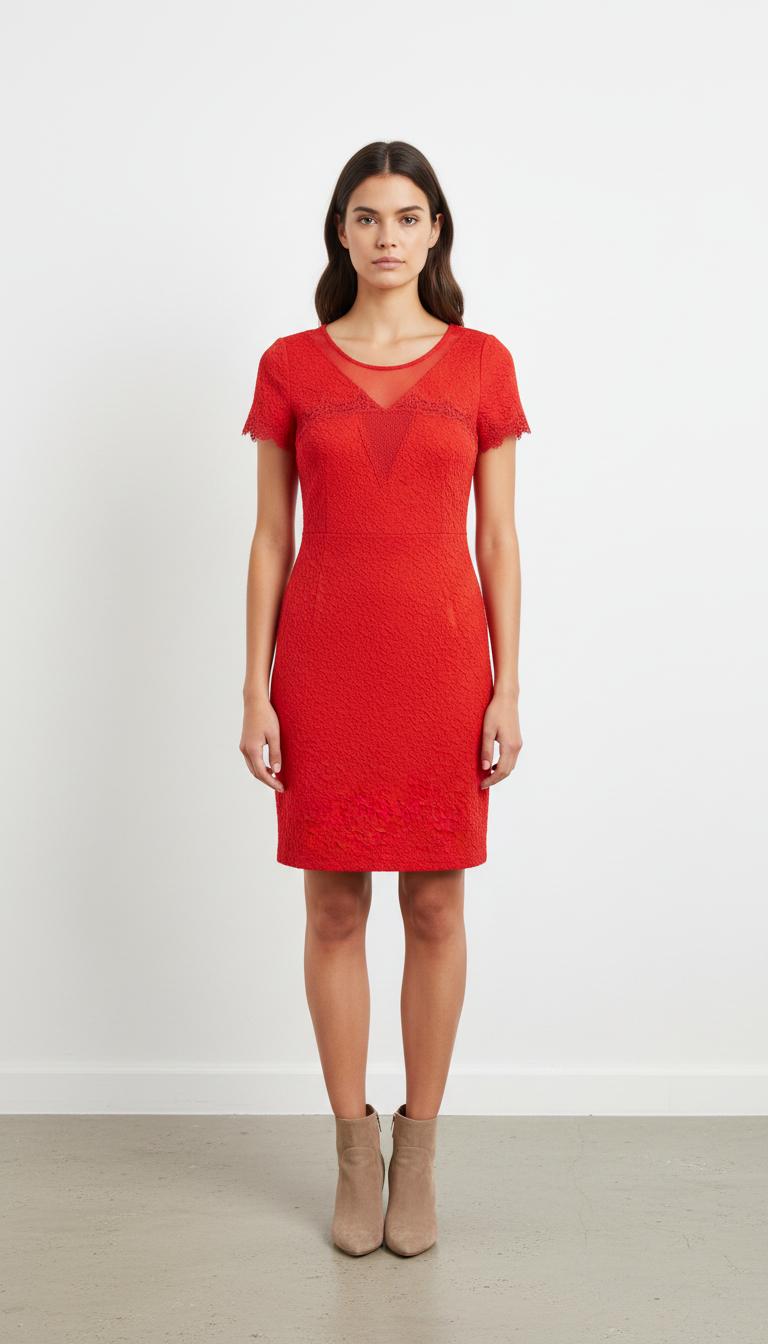 Robe Dentelle Rouge - Taille S/36