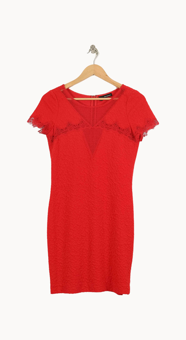 Robe Dentelle Rouge - Taille S/36 de la marque The Kooples | PARAD71312 - Vendu par Paradigme - Image 2