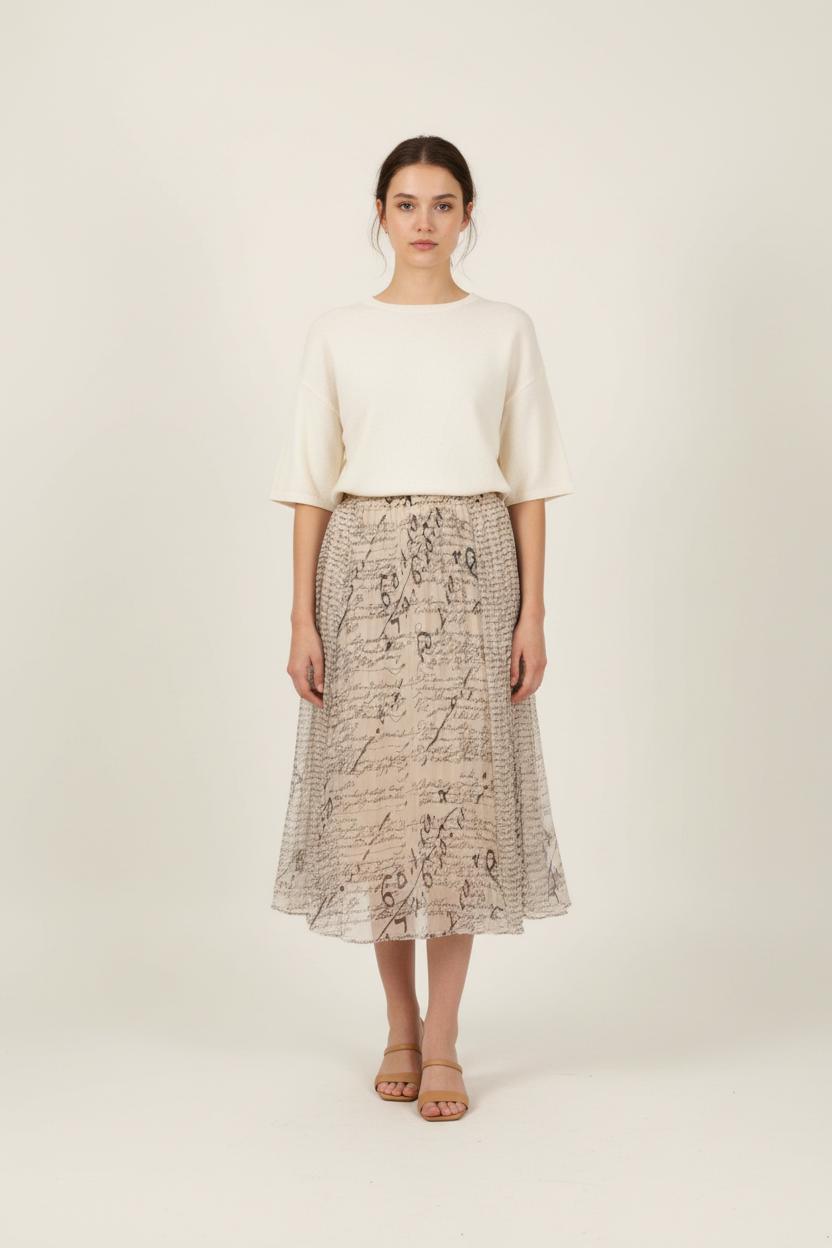 Jupe Longue Beige et Noire - Taille M/38 de la marque Mes Demoiselles Paris | PARAD71314 - Vendu par Paradigme - Image 1