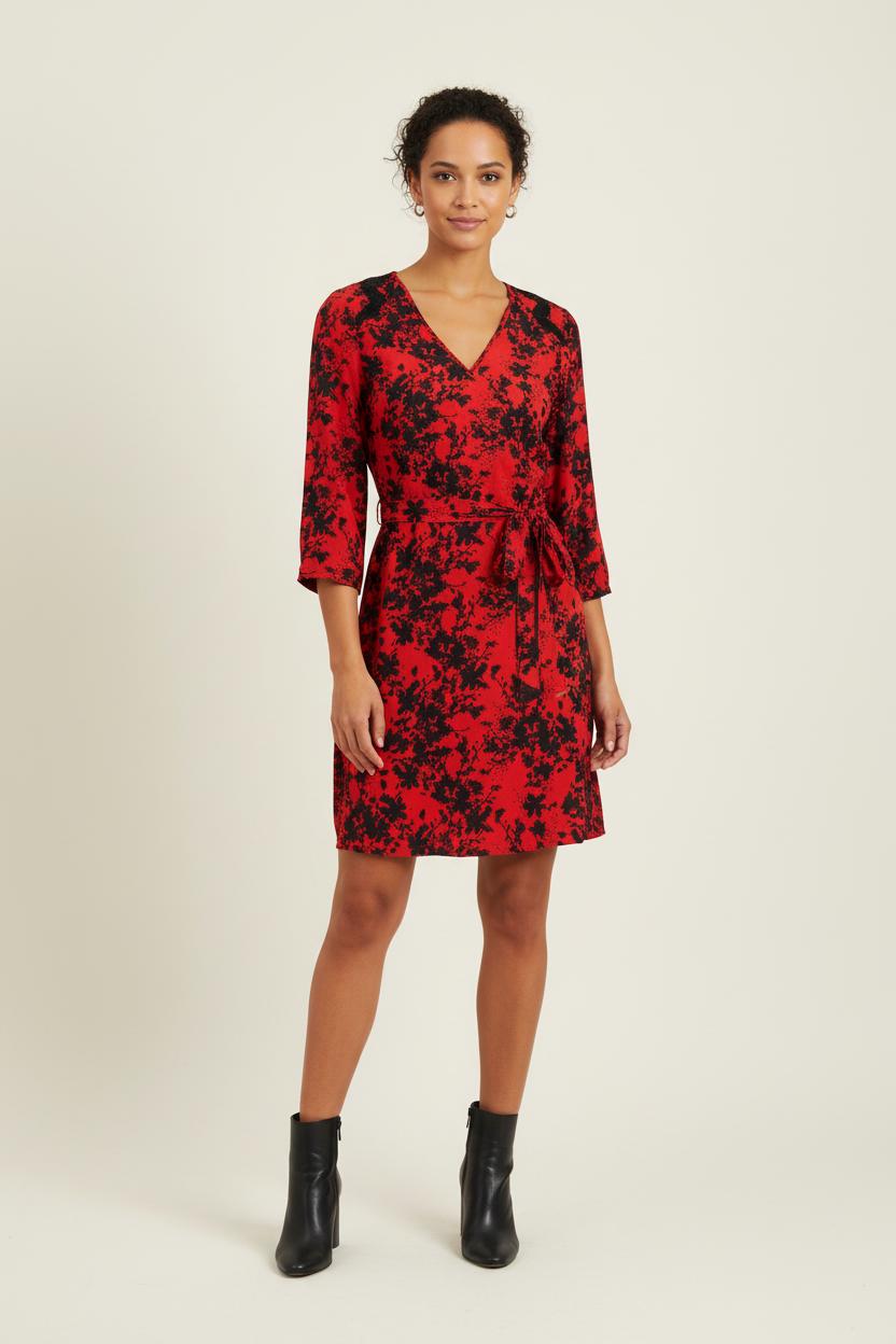 Robe Portefeuille Rouge et Noire - Taille XL/42 de la marque IKKS | PARAD71323 - Vendu par Paradigme - Image 1