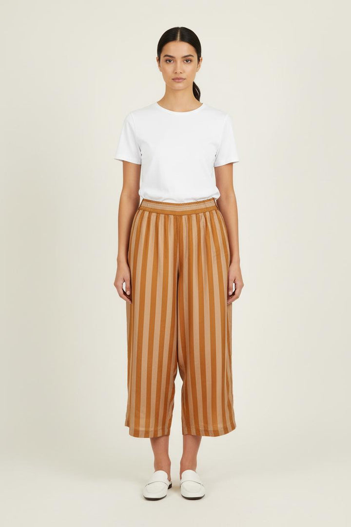 Pantalon Large Marron et Beige - Taille S/36 de la marque Mes Demoiselles Paris | PARAD71335 - Vendu par Paradigme - Image 1