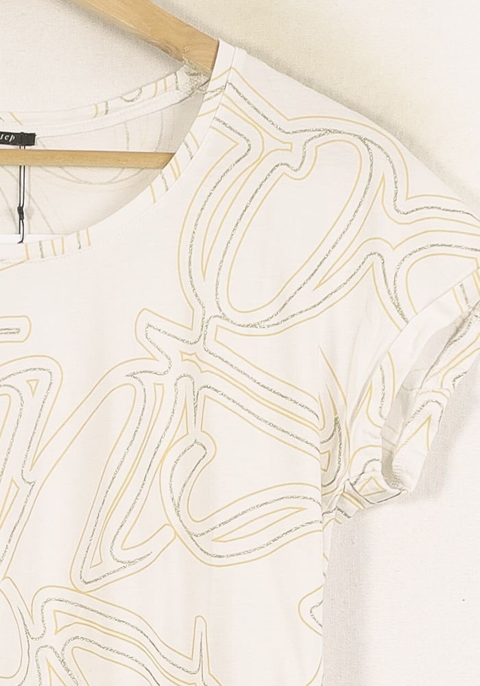 Tee-shirt Blanc et Jaune - Taille XS/34 de la marque One Step | PARAD71358 - Vendu par Paradigme - Image 3