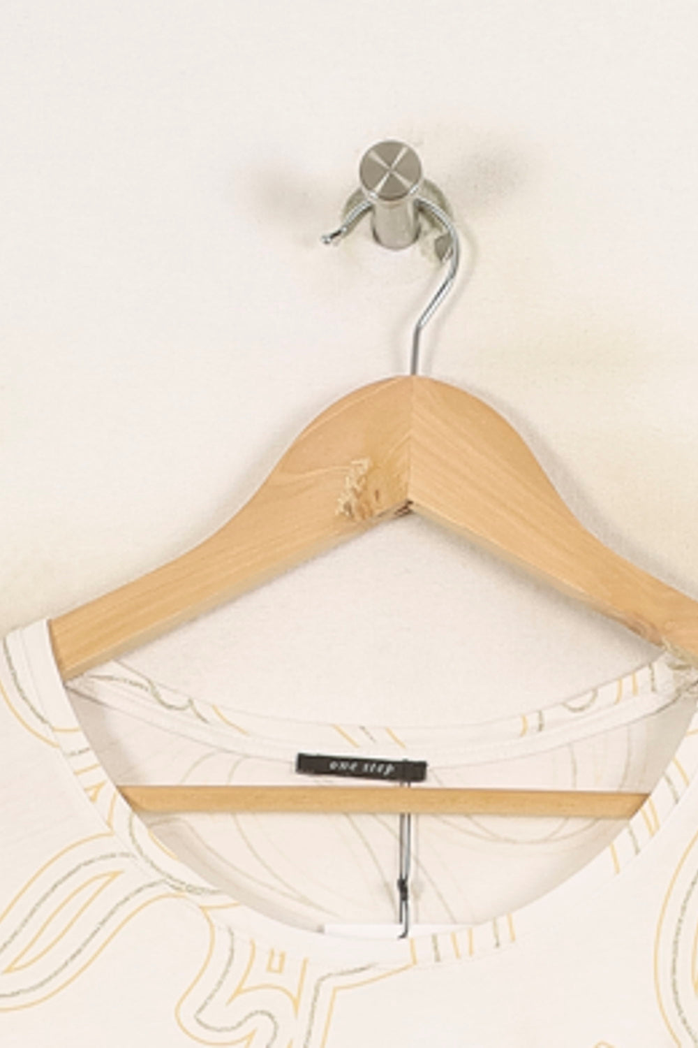 Tee-shirt Blanc et Jaune - Taille XS/34 de la marque One Step | PARAD71358 - Vendu par Paradigme - Image 2