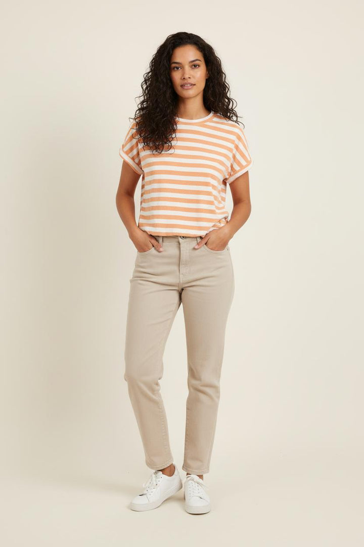 Pull Rayé Orange et Blanc - Taille S/36 de la marque Des petits hauts | PARAD71360 - Vendu par Paradigme - Image 1