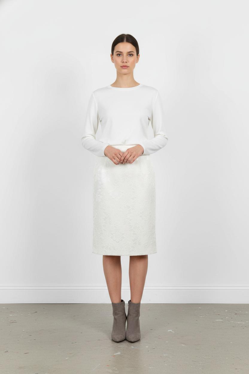 Jupe Droite Blanche - Taille XXL/44 de la marque Marina Rinaldi | PARAD71388 - Vendu par Paradigme - Image 1