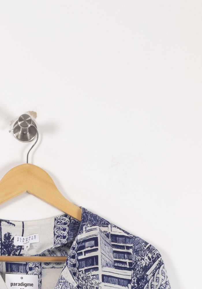 Blouse Bleue et Blanche - Taille S/36 de la marque Claudie Pierlot | PARAD71394 - Vendu par Paradigme - Image 3