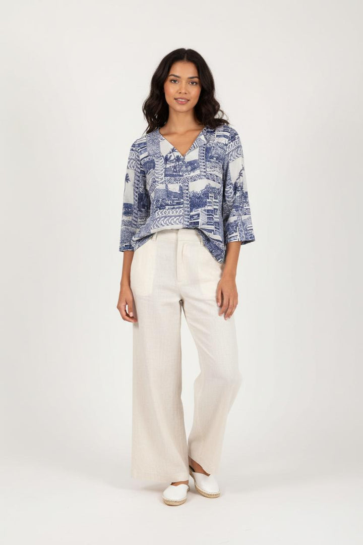 Blouse Bleue et Blanche - Taille S/36 de la marque Claudie Pierlot | PARAD71394 - Vendu par Paradigme - Image 1