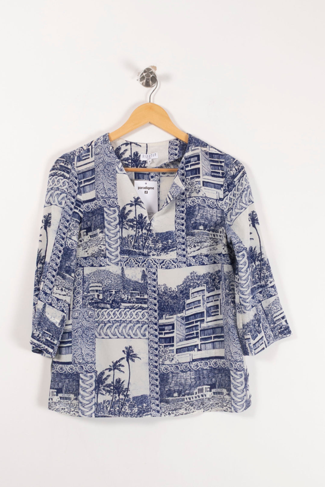 Blouse Bleue et Blanche - Taille S/36 de la marque Claudie Pierlot | PARAD71394 - Vendu par Paradigme - Image 2