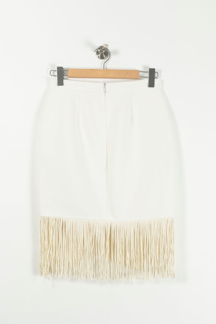 Jupe Frangée Blanche - Taille M/38 de la marque Maje | PARAD71411 - Vendu par Paradigme - Image 4