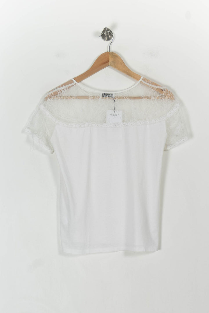 T-shirt Blanc - Taille XS/34 de la marque Sandro | PARAD71412 - Vendu par Paradigme - Image 4