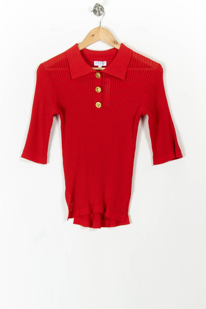 Polo Rouge - Taille S/36 de la marque Claudie Pierlot | PARAD71419 - Vendu par Paradigme - Image 2