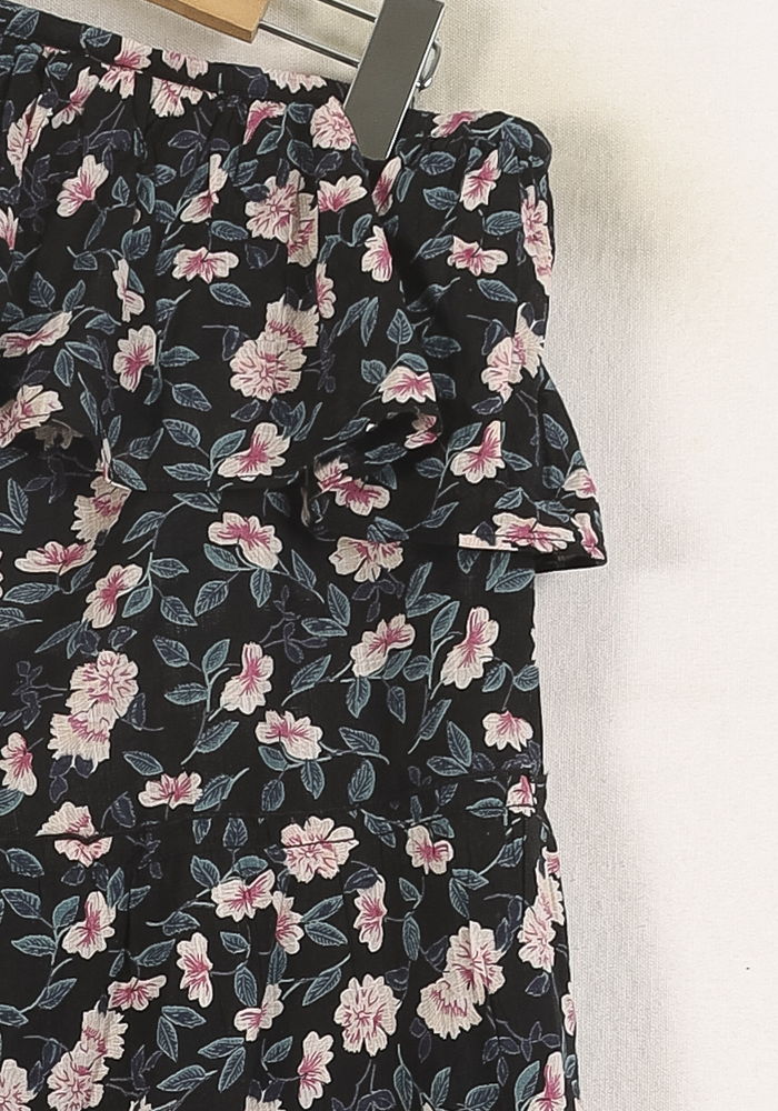 Robe Longue Fleurie Noire et Rose - Taille M/38 de la marque Petite Mendigote | PARAD71447 - Vendu par Paradigme - Image 3