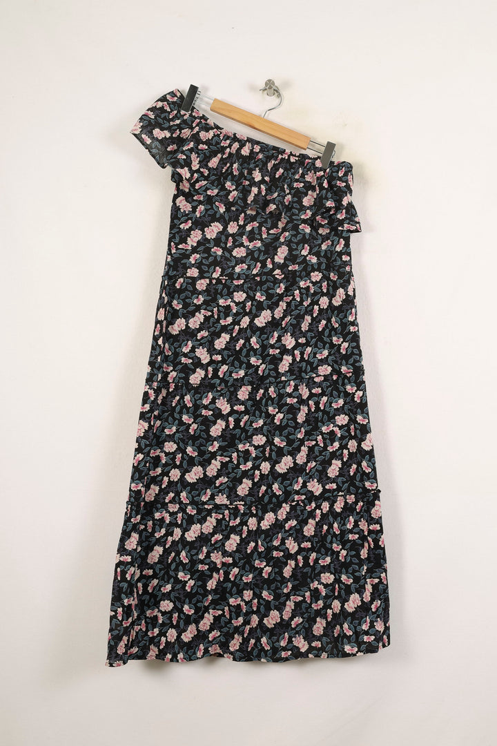 Robe Longue Fleurie Noire et Rose - Taille M/38 de la marque Petite Mendigote | PARAD71447 - Vendu par Paradigme - Image 2