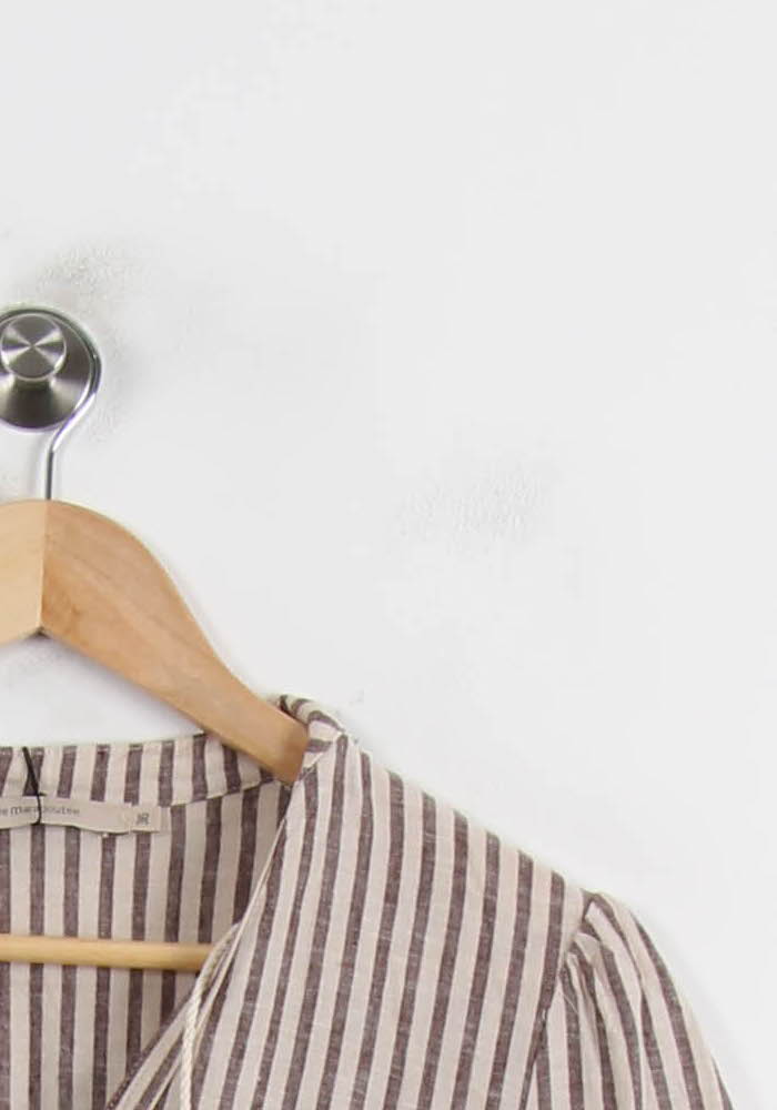 Robe Rayée Beige et Marron - Taille S/36 de la marque La Fée Maraboutée | PARAD71489 - Vendu par Paradigme - Image 3