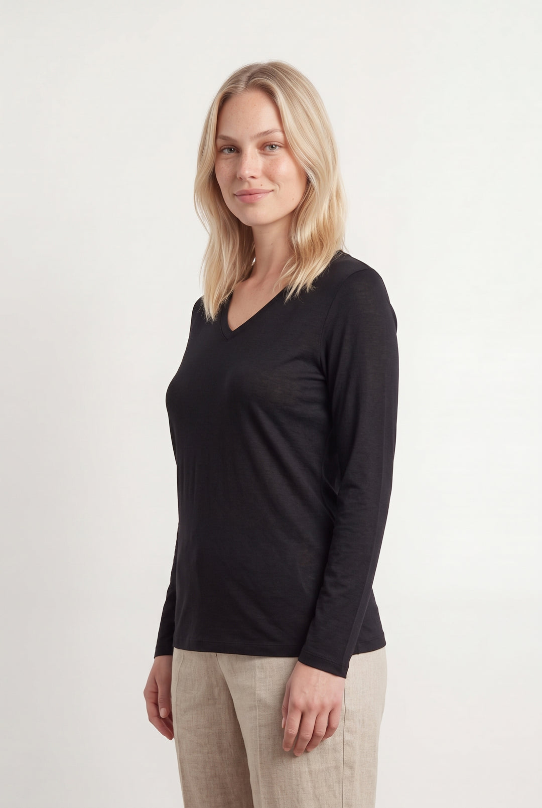 T-shirt Manches Longues Noir - Taille L/40 de la marque Marina Rinaldi | PARAD71498 - Vendu par Paradigme - Image 1