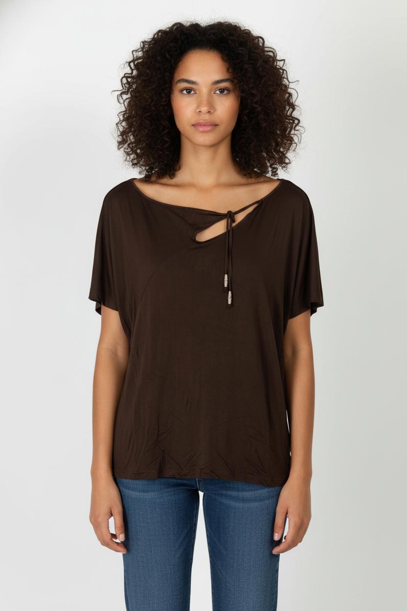 T-shirt Marron - Taille XL/42 de la marque Marina Rinaldi | PARAD71499 - Vendu par Paradigme - Image 1