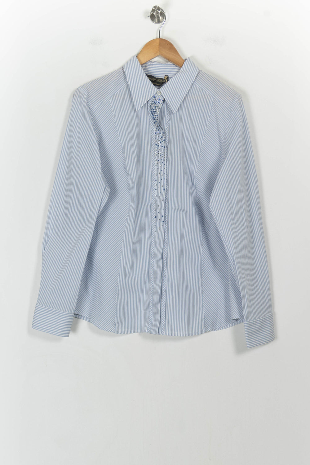 Chemise Rayée Bleue et Blanche - Taille XL/42 de la marque Marina Rinaldi | PARAD71501 - Vendu par Paradigme - Image 2