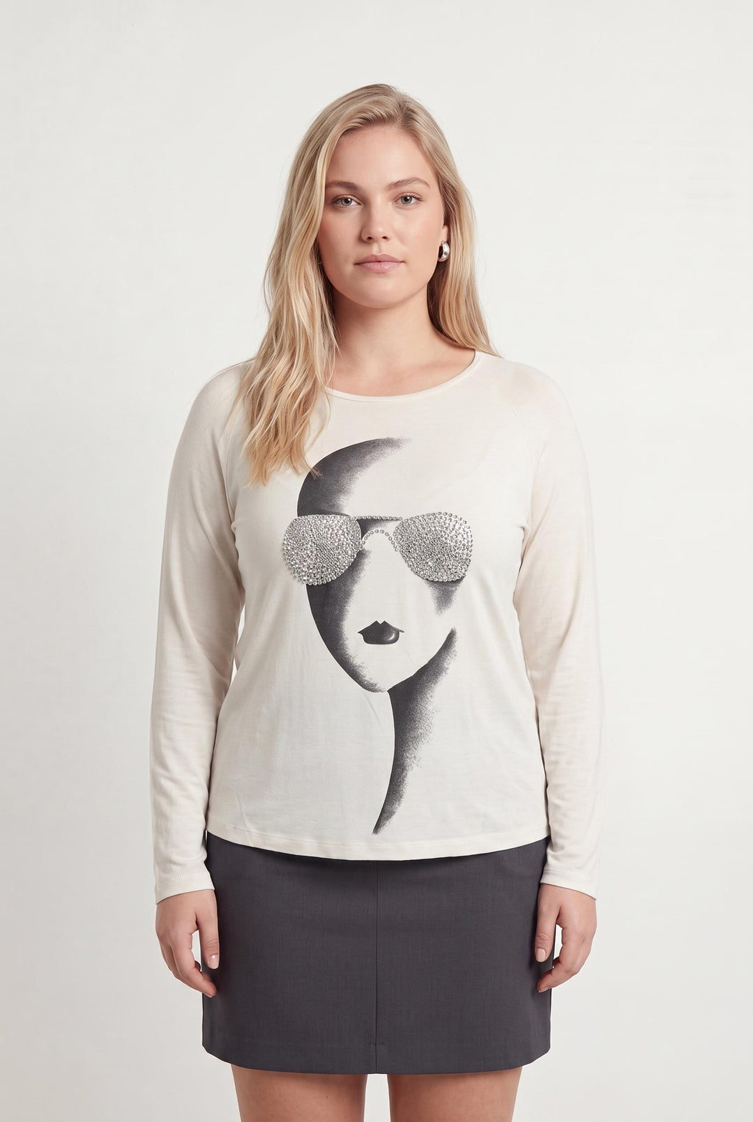 T-shirt Manches Longues Beige - Taille XL/42 de la marque Marina Rinaldi | PARAD71507 - Vendu par Paradigme - Image 1