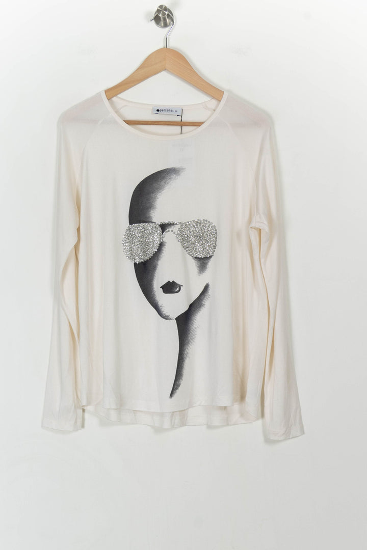 T-shirt Manches Longues Beige - Taille XL/42 de la marque Marina Rinaldi | PARAD71507 - Vendu par Paradigme - Image 2
