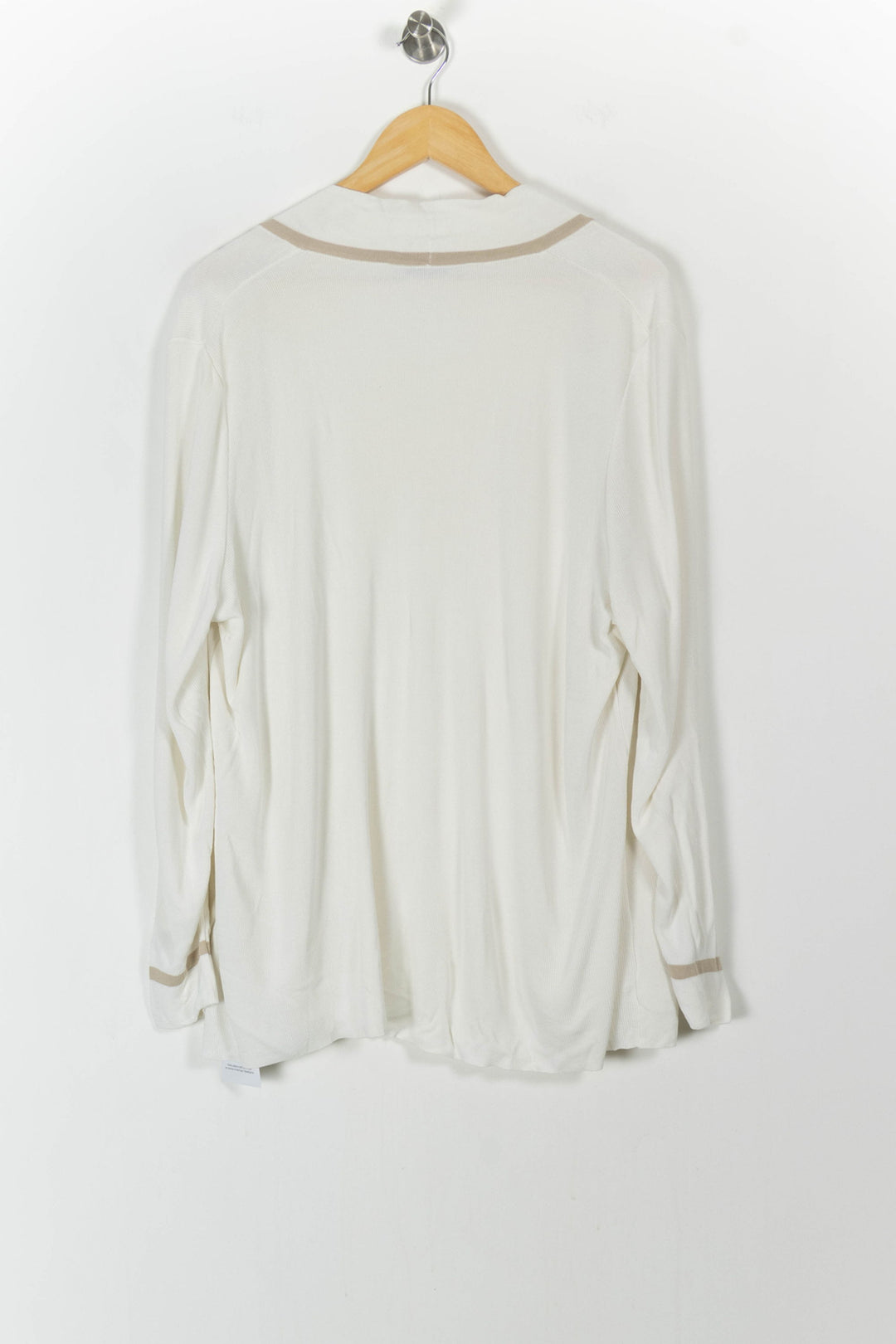 Cardigan Beige et Blanc - Taille L/40 de la marque Marina Rinaldi | PARAD71510 - Vendu par Paradigme - Image 4