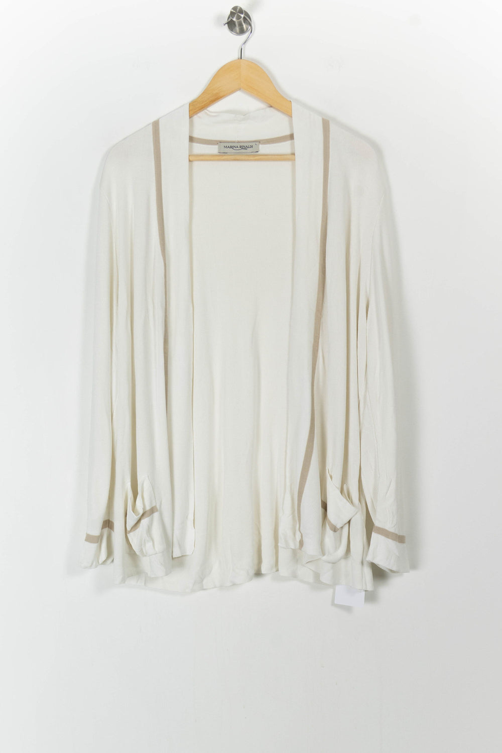 Cardigan Beige et Blanc - Taille L/40 de la marque Marina Rinaldi | PARAD71510 - Vendu par Paradigme - Image 2