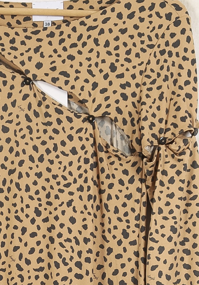 Robe Longue Beige et Noire - Taille M/38 de la marque Barje | PARAD71522 - Vendu par Paradigme - Image 3