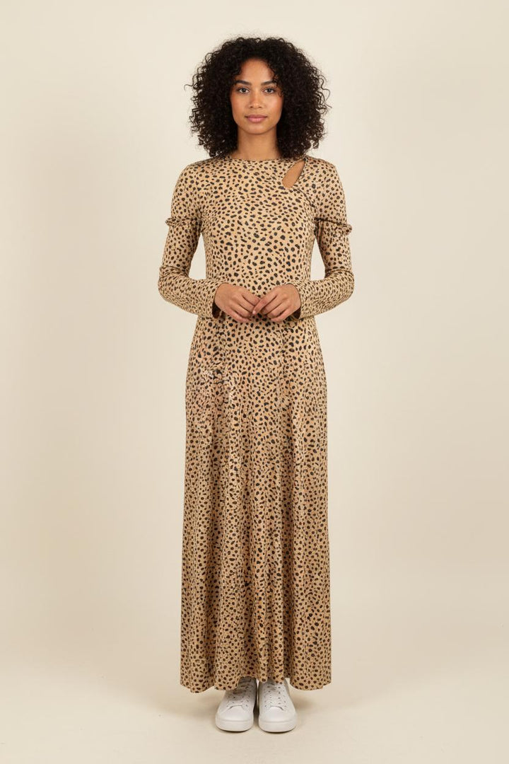 Robe Longue Beige et Noire - Taille M/38 de la marque Barje | PARAD71522 - Vendu par Paradigme - Image 1
