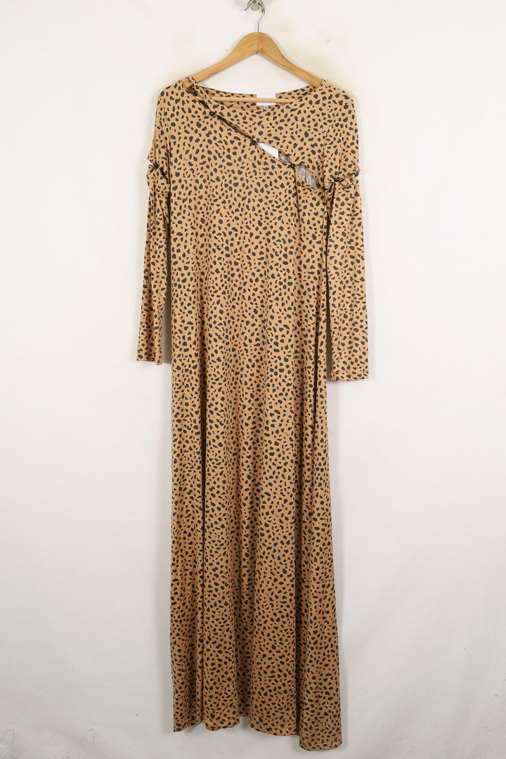 Robe Longue Beige et Noire - Taille M/38 de la marque Barje | PARAD71522 - Vendu par Paradigme - Image 2