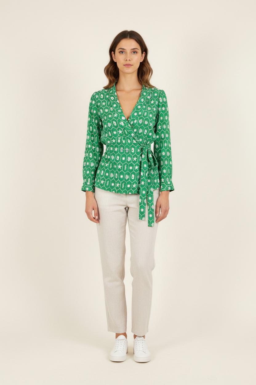Blazer Vert et Blanc - Taille S/36 de la marque Barje | PARAD71523 - Vendu par Paradigme - Image 1