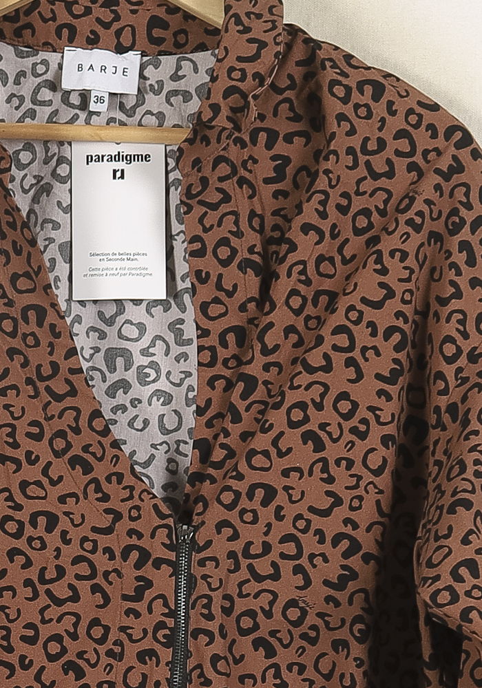 Veste Léopard Marron et Noir - Taille S/36 de la marque Barje | PARAD71536 - Vendu par Paradigme - Image 3
