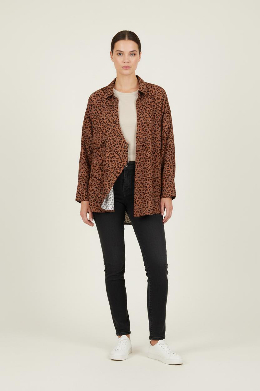 Veste Léopard Marron et Noir - Taille S/36 de la marque Barje | PARAD71536 - Vendu par Paradigme - Image 1