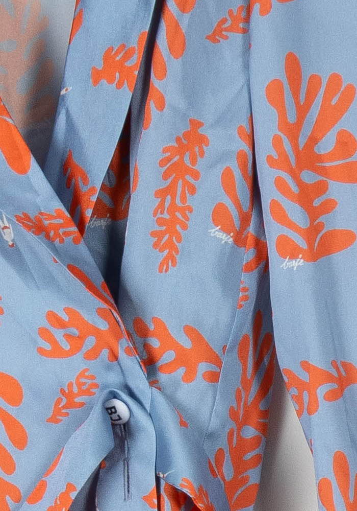 Robe portefeuille bleue et orange - Taille S/36 de la marque Barje | PARAD71542 - Vendu par Paradigme - Image 3