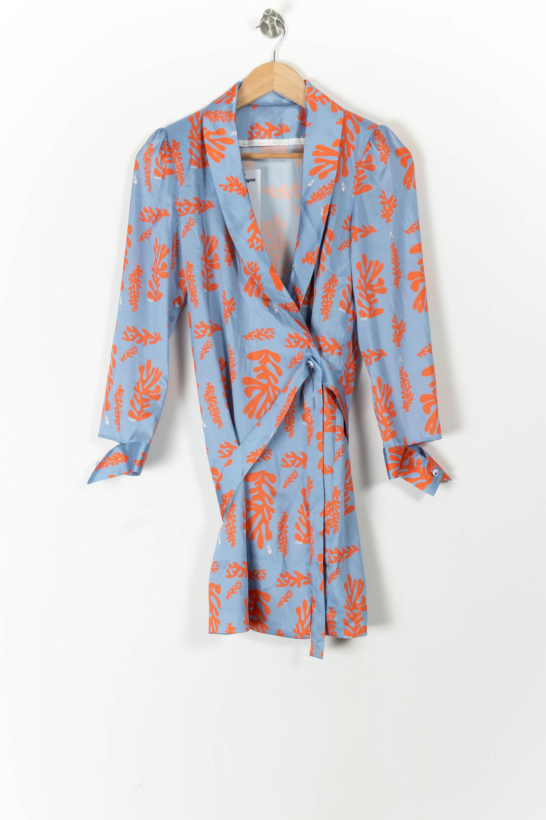 Robe portefeuille bleue et orange - Taille S/36 de la marque Barje | PARAD71542 - Vendu par Paradigme - Image 2