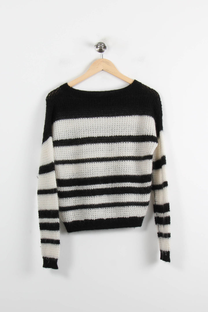 Pull Noir et Blanc - Taille XS/34 de la marque Caroll | PARAD71547 - Vendu par Paradigme - Image 4