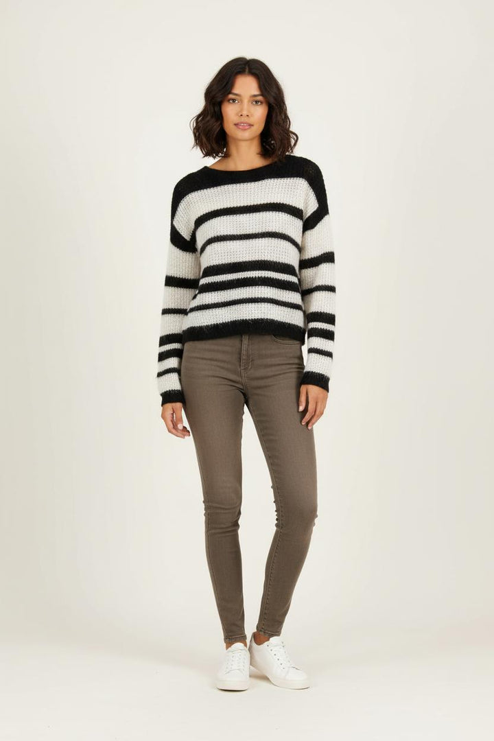 Pull Noir et Blanc - Taille XS/34 de la marque Caroll | PARAD71547 - Vendu par Paradigme - Image 1