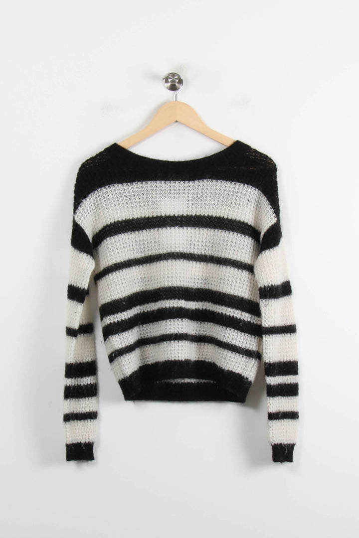 Pull Noir et Blanc - Taille XS/34 de la marque Caroll | PARAD71547 - Vendu par Paradigme - Image 2