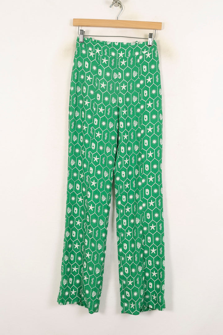 Pantalon Large Vert et Blanc - Taille S/36 de la marque Barje | PARAD71548 - Vendu par Paradigme - Image 2