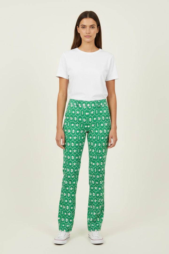 Pantalon Large Vert et Blanc - Taille S/36 de la marque Barje | PARAD71551 - Vendu par Paradigme - Image 1