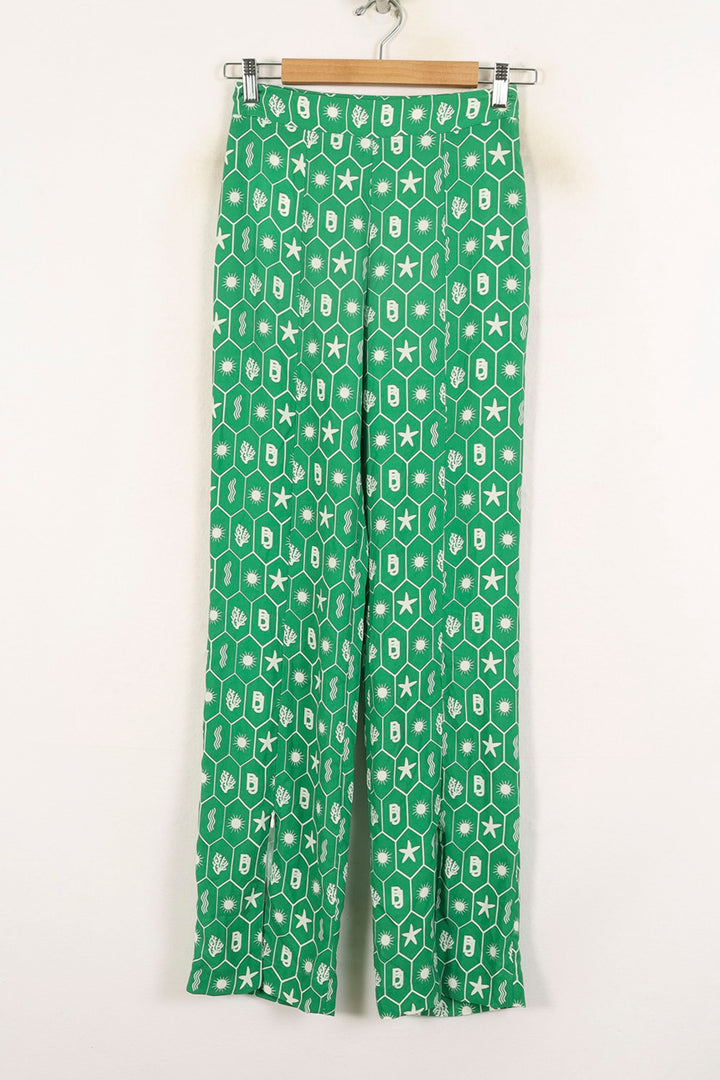 Pantalon Large Vert et Blanc - Taille S/36 de la marque Barje | PARAD71551 - Vendu par Paradigme - Image 2