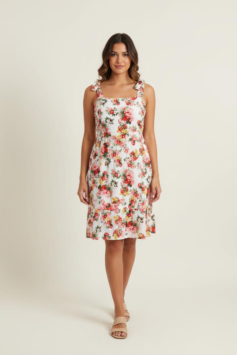 Robe Courte Blanche et Fleurie - Taille XS/34 de la marque Sézane | PARAD71586 - Vendu par Paradigme - Image 1