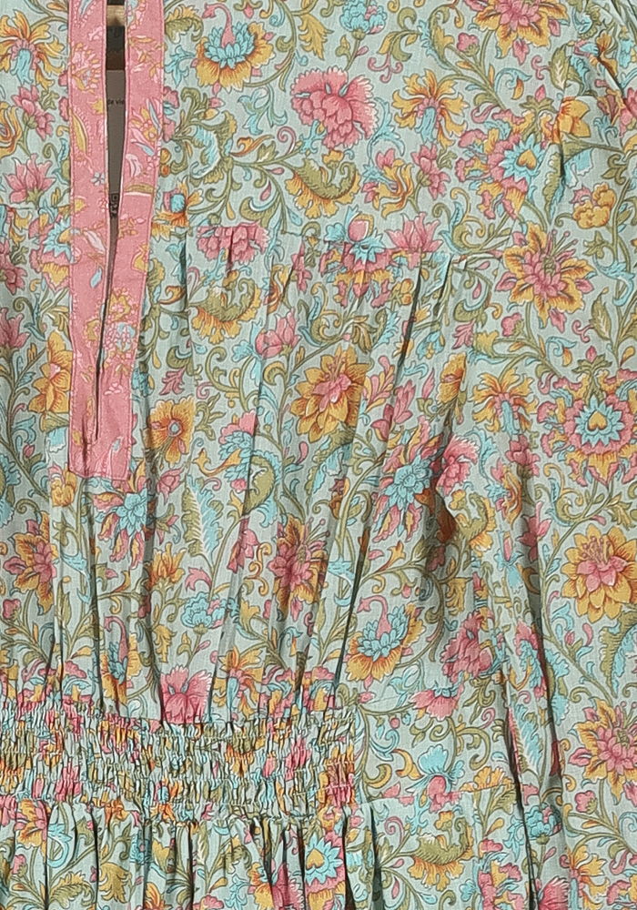 Robe Longue Verte et Rose - Taille S/36 de la marque Louise Misha | PARAD71596 - Vendu par Paradigme - Image 3