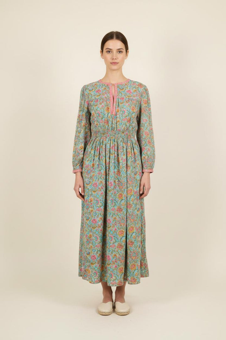 Robe Longue Verte et Rose - Taille S/36 de la marque Louise Misha | PARAD71596 - Vendu par Paradigme - Image 1