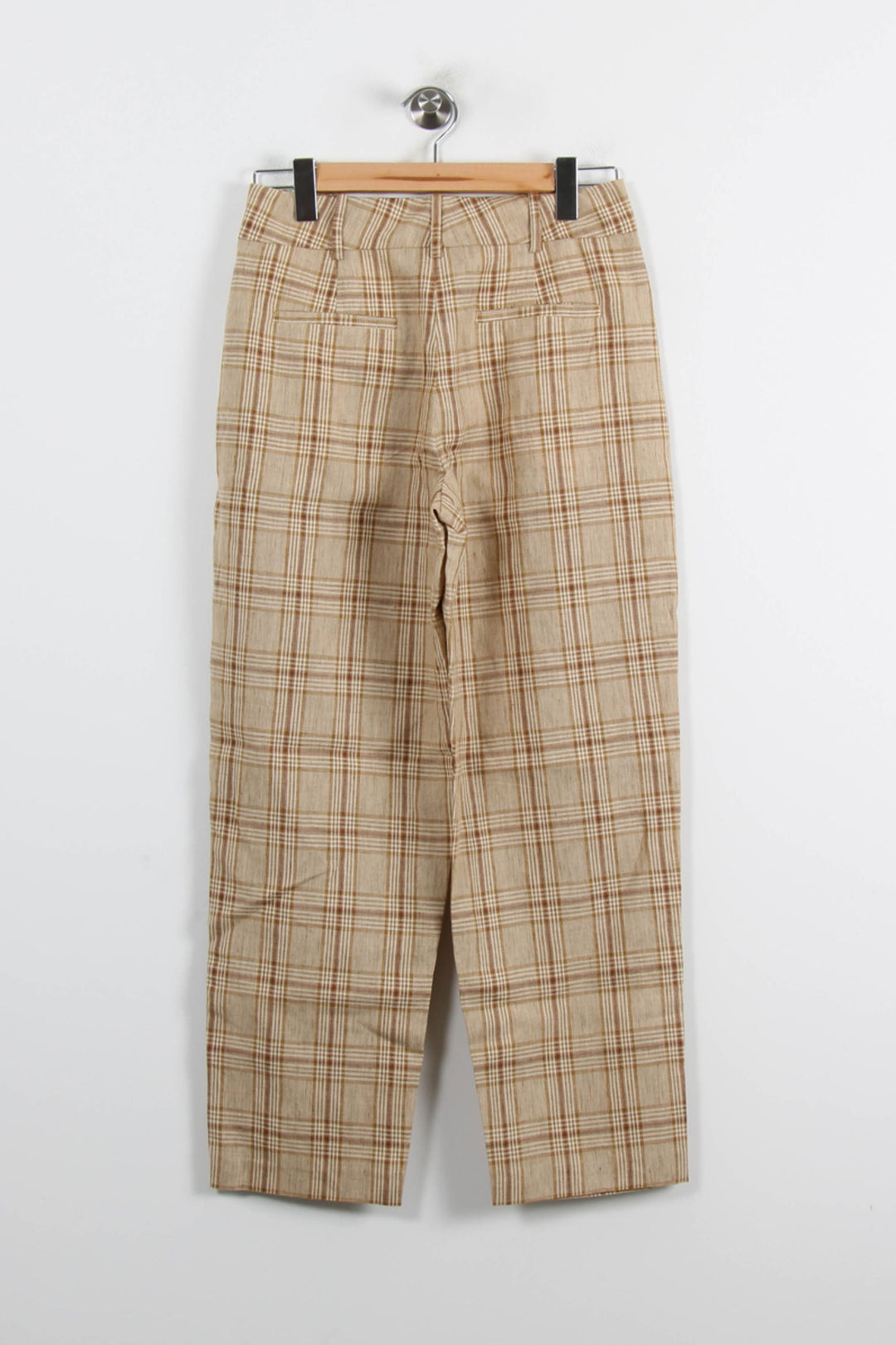 Pantalon Carreaux Beiges - Taille S/36 de la marque Sézane | PARAD71616 - Vendu par Paradigme - Image 4