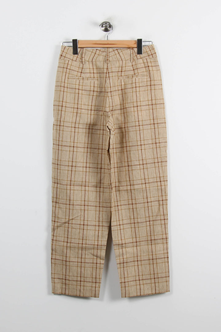 Pantalon Carreaux Beiges - Taille S/36 de la marque Sézane | PARAD71616 - Vendu par Paradigme - Image 4
