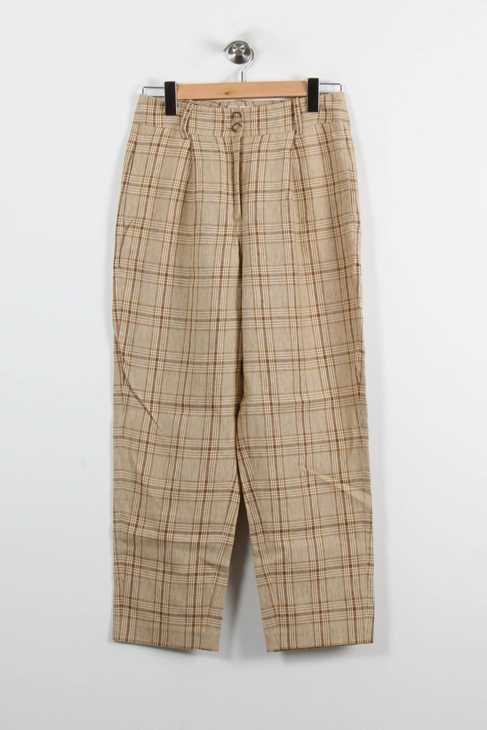 Pantalon Carreaux Beiges - Taille S/36 de la marque Sézane | PARAD71616 - Vendu par Paradigme - Image 2