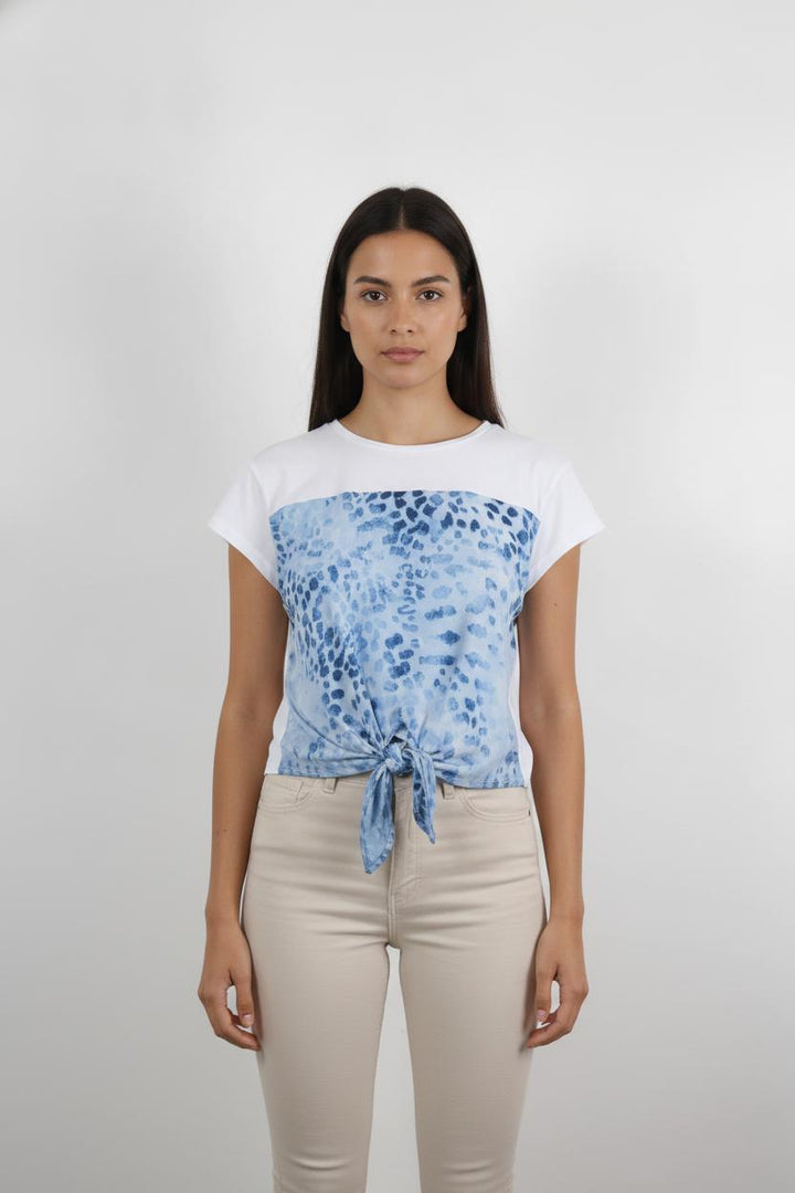 Tee-shirt Blanc et Bleu - Taille S/36