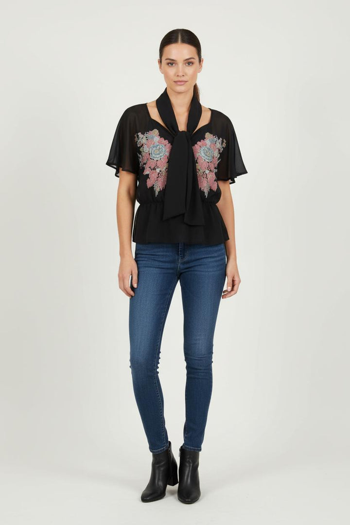 Blouse Noire et Rose - Taille S/36 de la marque Comptoir des Cotonniers | PARAD71623 - Vendu par Paradigme - Image 1