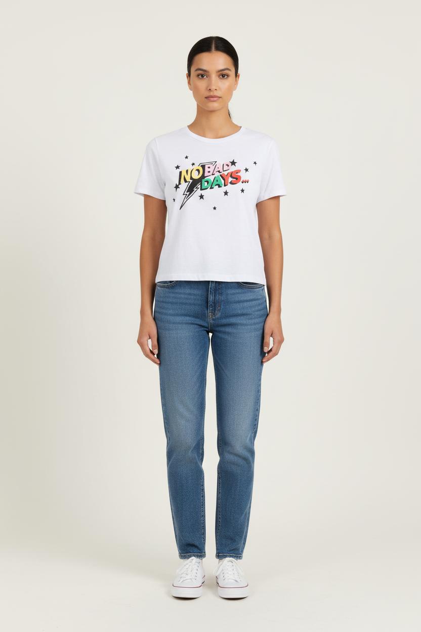 Tee-shirt Blanc multicolore - Taille XS/34 de la marque Bérénice | PARAD71693 - Vendu par Paradigme - Image 1