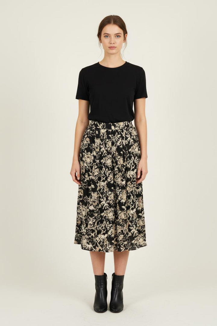 Jupe Plissée Noire et Beige - Taille S/36 de la marque Vanessa Bruno | PARAD71709 - Vendu par Paradigme - Image 1